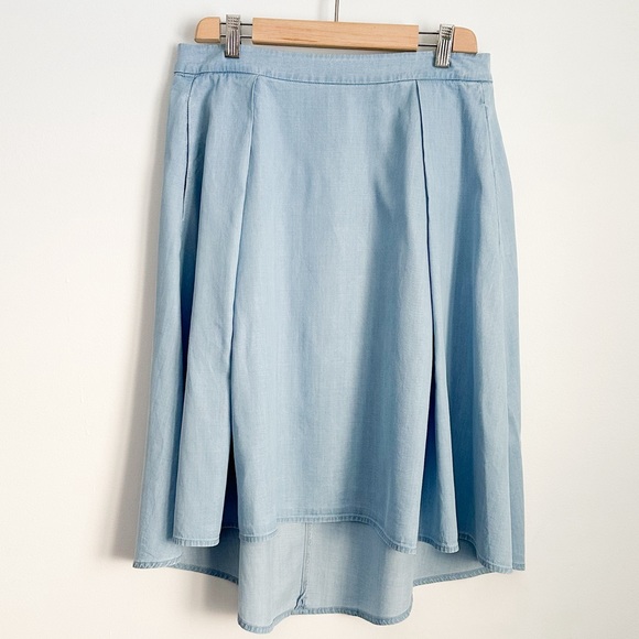 DKNY ultra soft denim chambray high low skirt - Picture 7 of 7